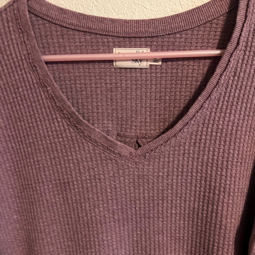 Purple Terra & Sky Waffle Shirt Size 14Wide - Picture 2 of 9